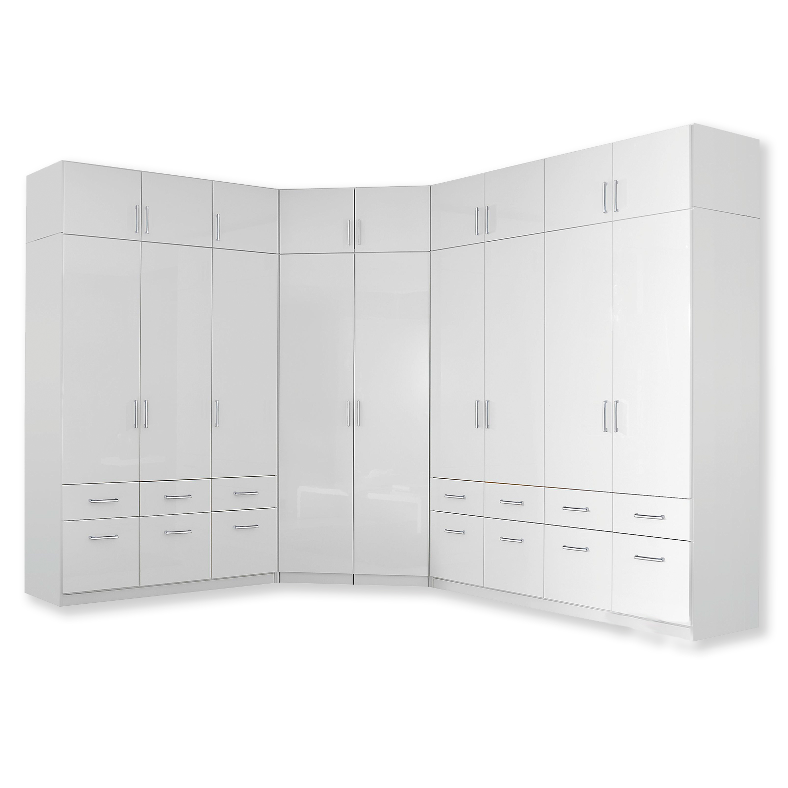 Drehtürenschrank - Alpinweiß-weiß Hochglanz - 181 cm