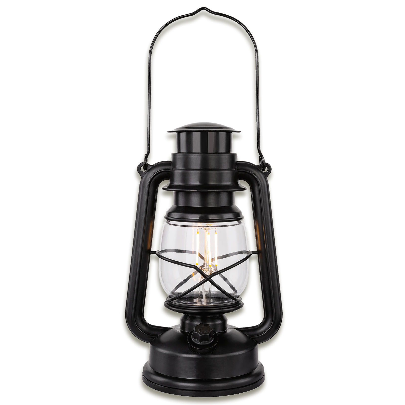 LED-Sturmlaterne - schwarz - dimmbar - 25 cm