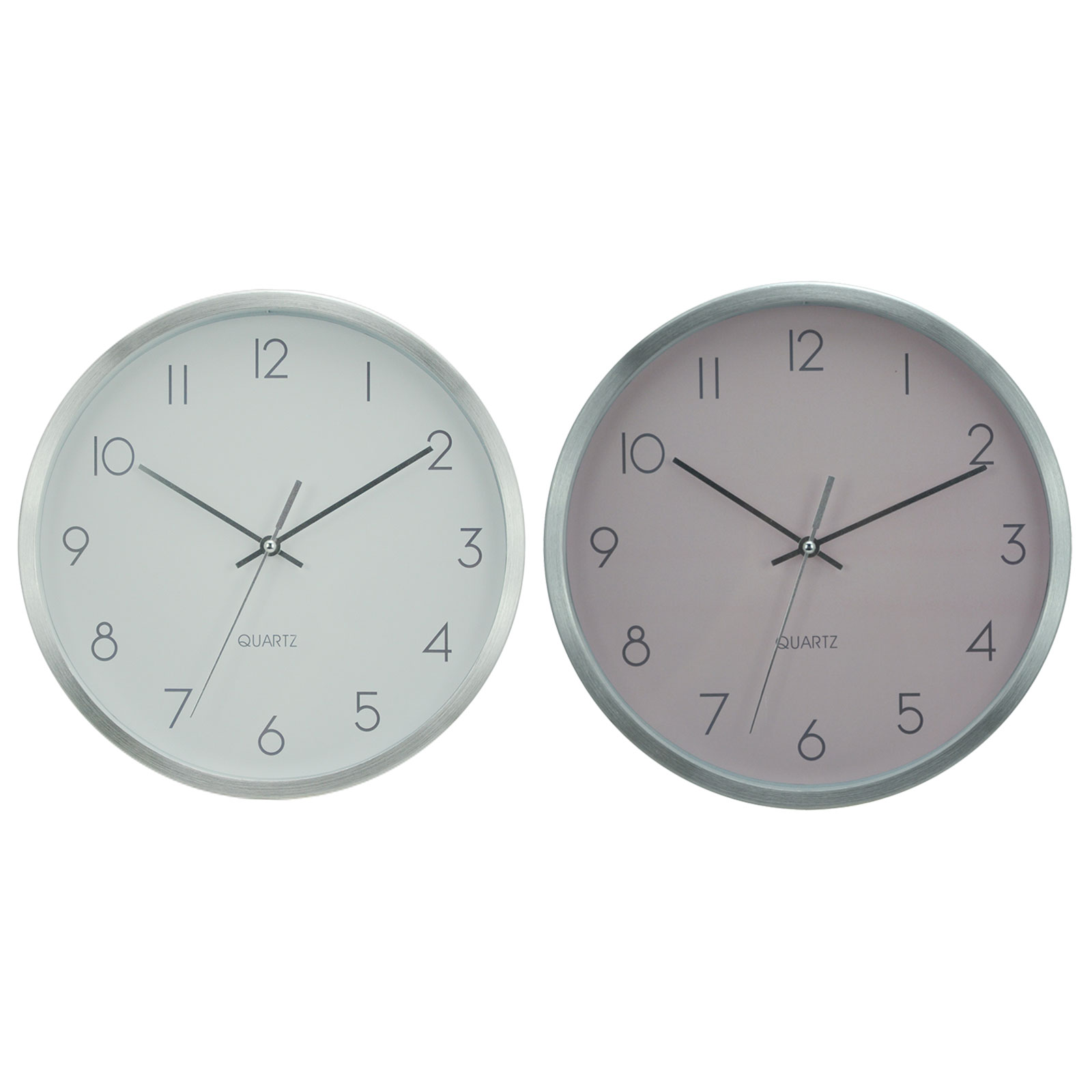 Wanduhr - Rahmen silber - sortiert - Ø 25 cm