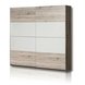 Schwebetürenschrank - Sandeiche - weiß - 220 cm breit
