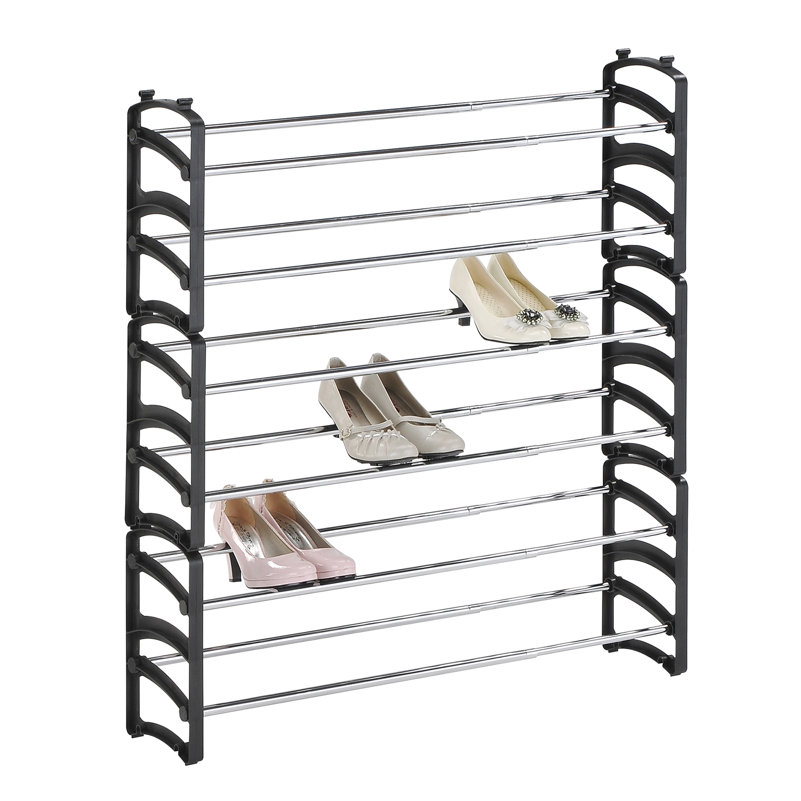 Schuhregal - schwarz - stapelbar