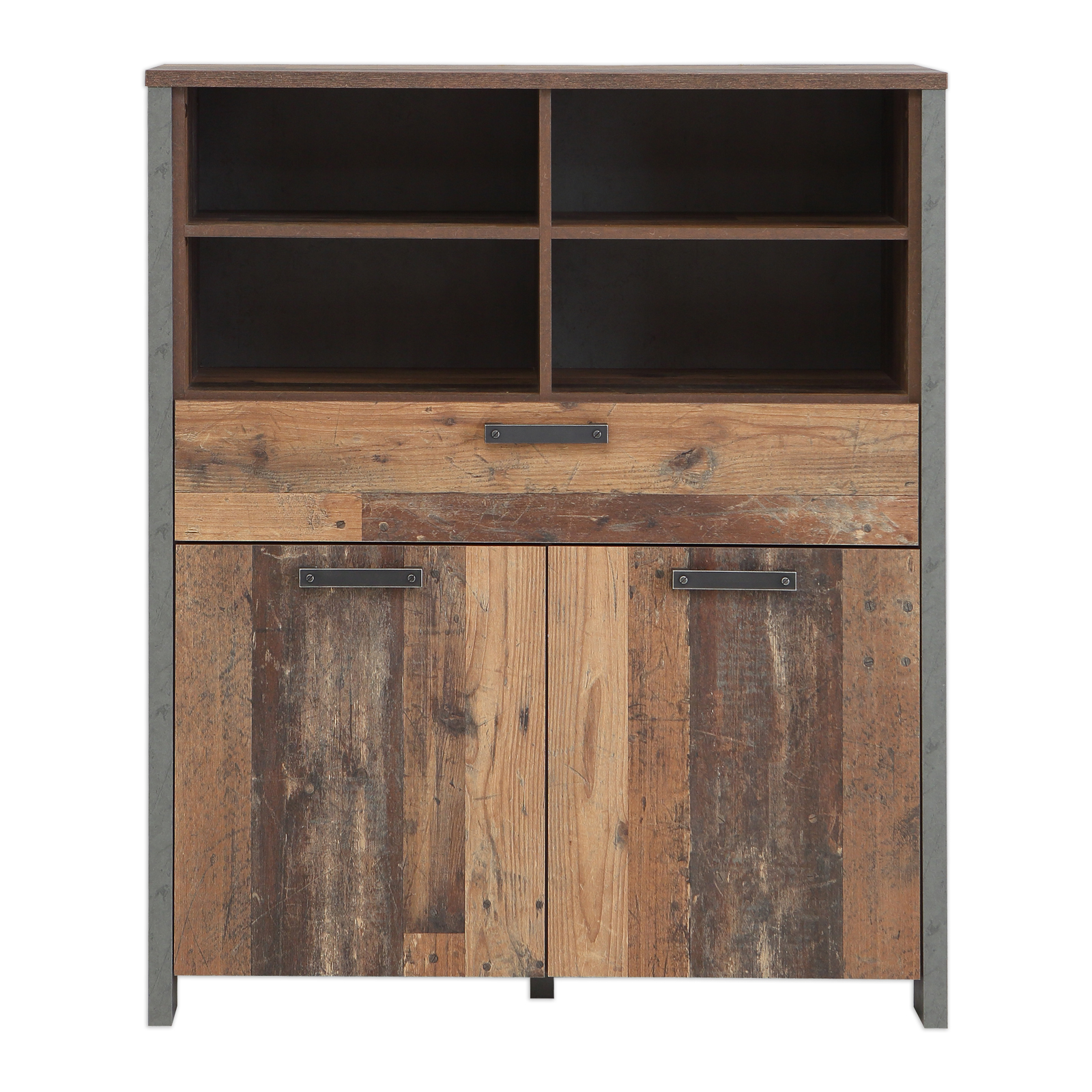 Highboard - Old Wood Vintage - grau-Betonoptik - 107 cm breit