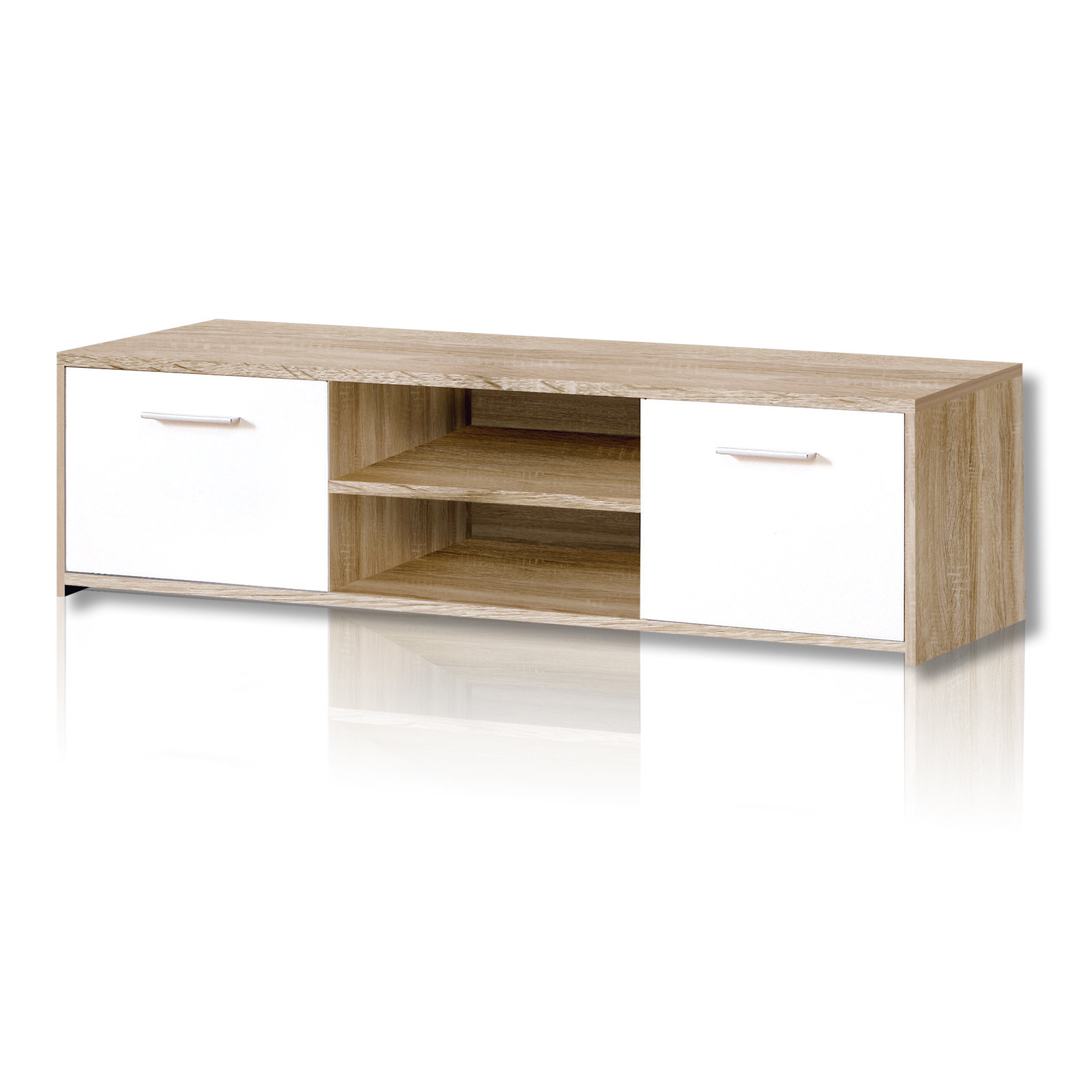 TV-Unterschrank - Sonoma Eiche-weiß - 136 cm breit