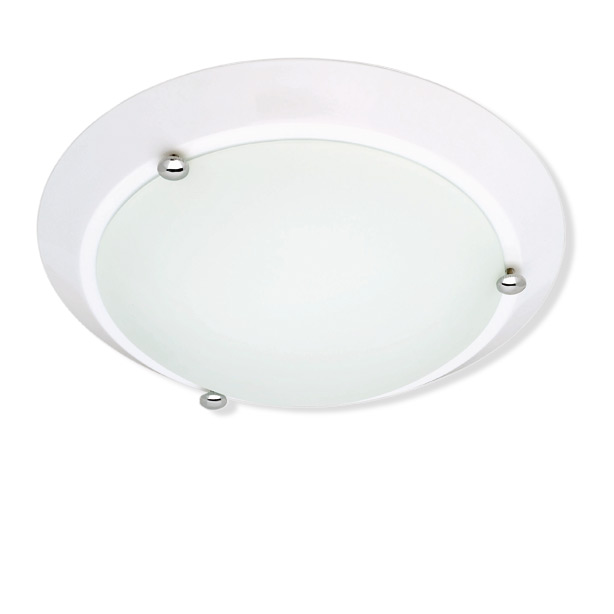 Badlampe Wand und Decke - Metall weiß - Glas weiß