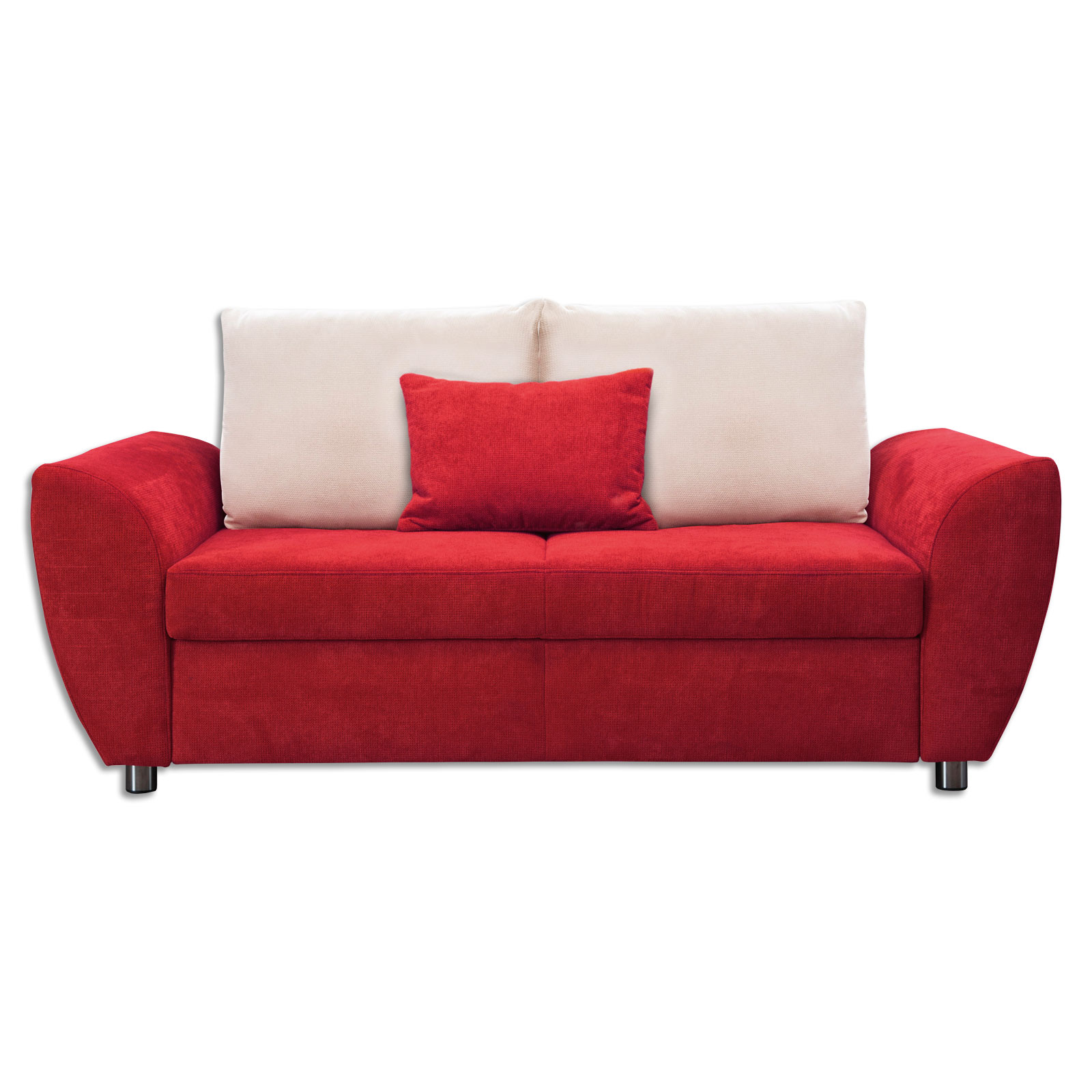 Schlafsofa - rot - mit Rückenkissen
