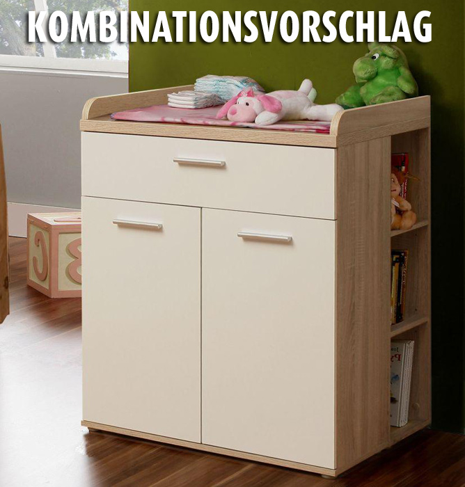 Kommode - Sonoma Eiche-weiß - 79,9 cm