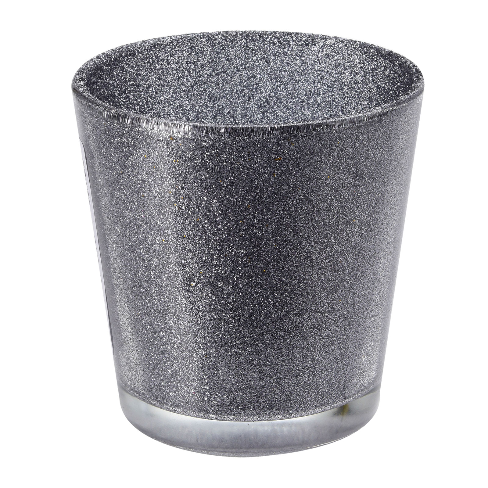 Teelichthalter - Glas - mit Glitzer - sortiert