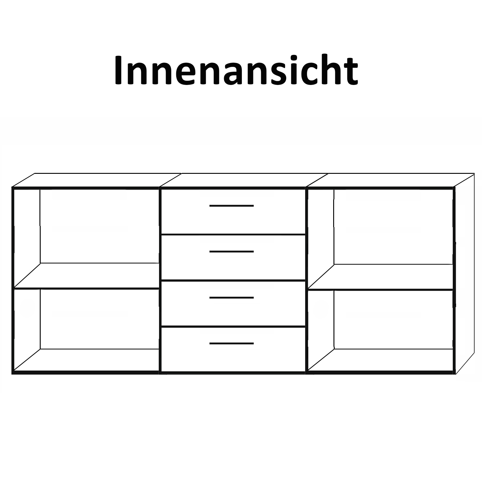 Sideboard - Kernbuche Massivholz - 175 cm
