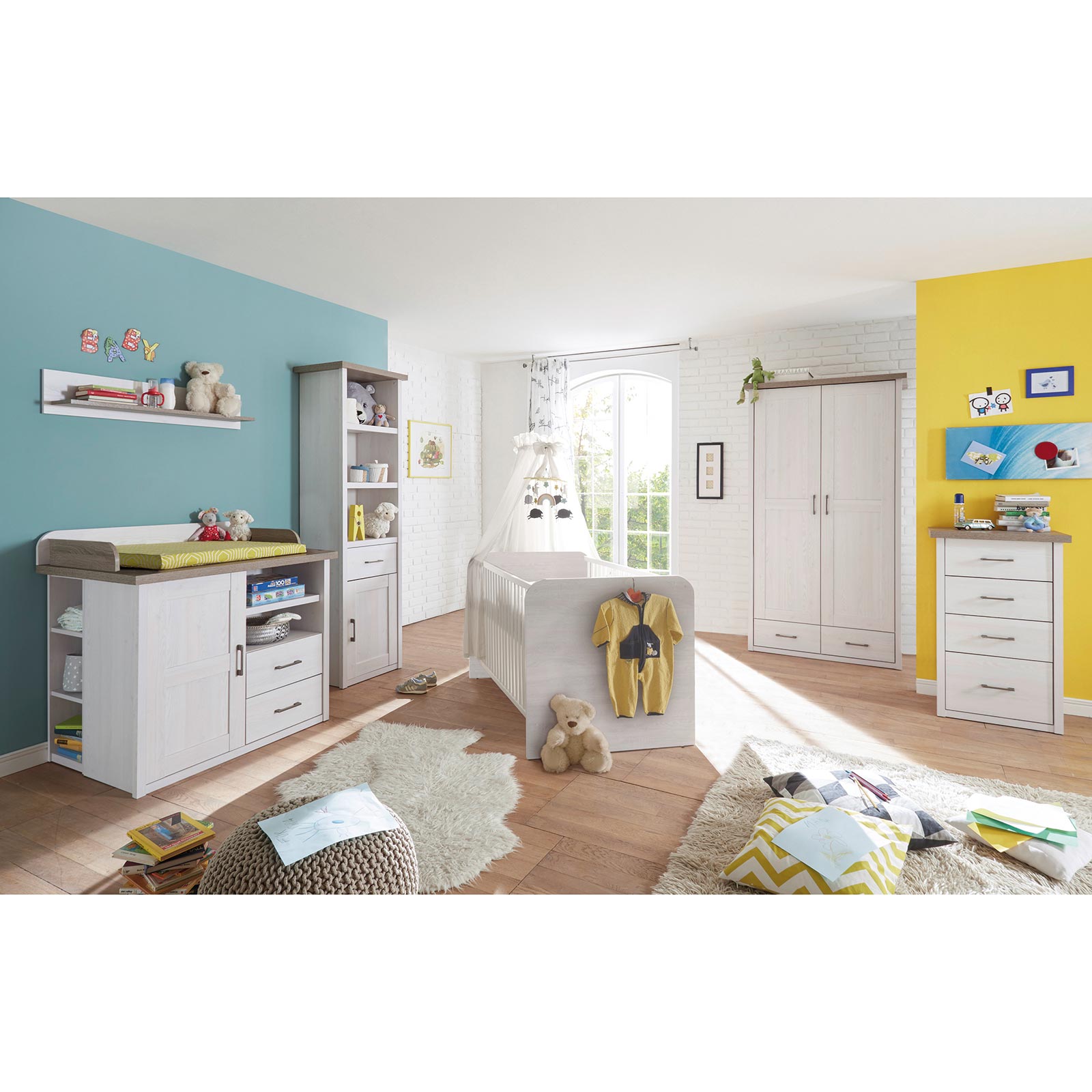 Kleiderschrank - Pinie weiß - Trüffel - 106 cm | Online ...
