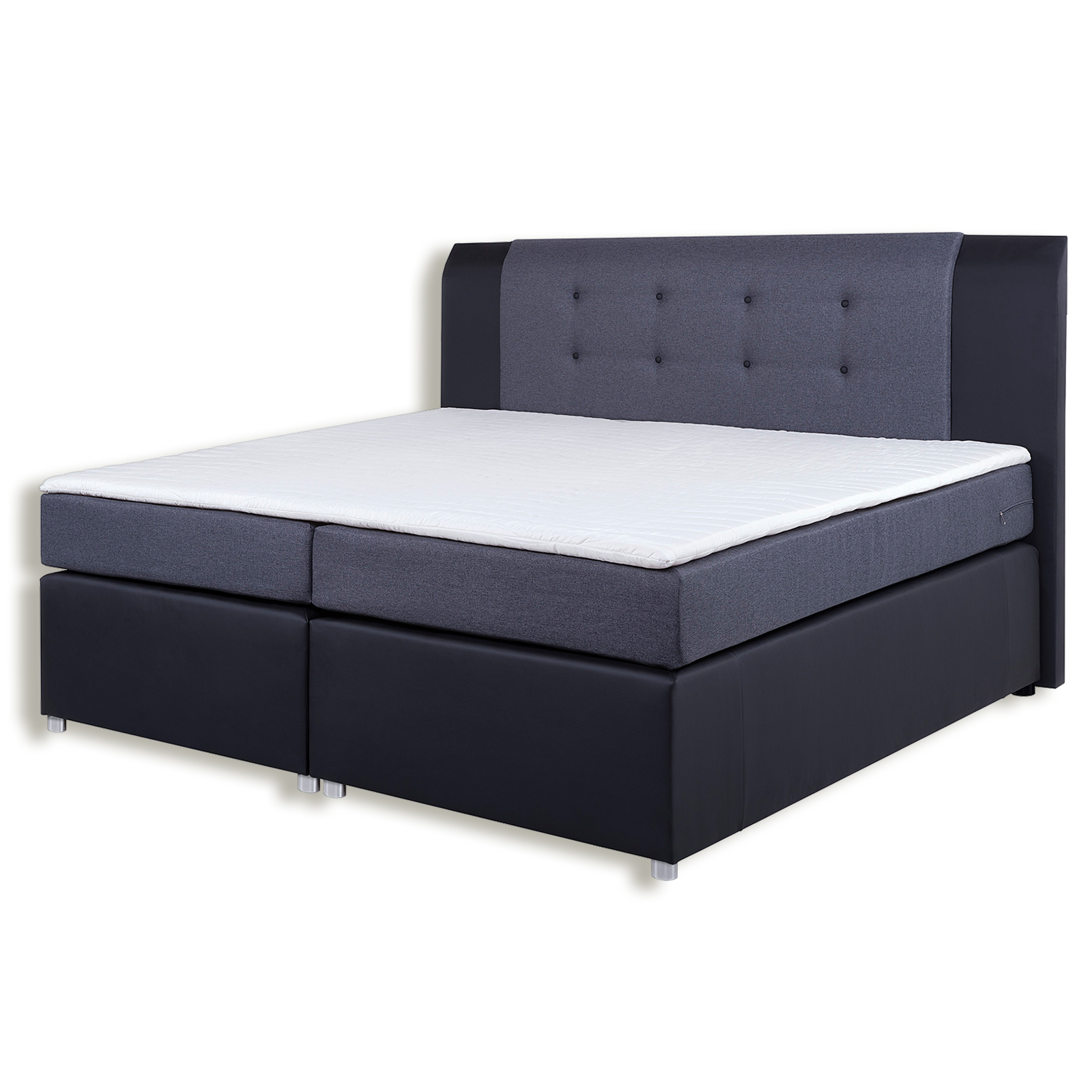 Boxspringbett - schwarz-dunkelgrau - H3 - 180x200 cm
