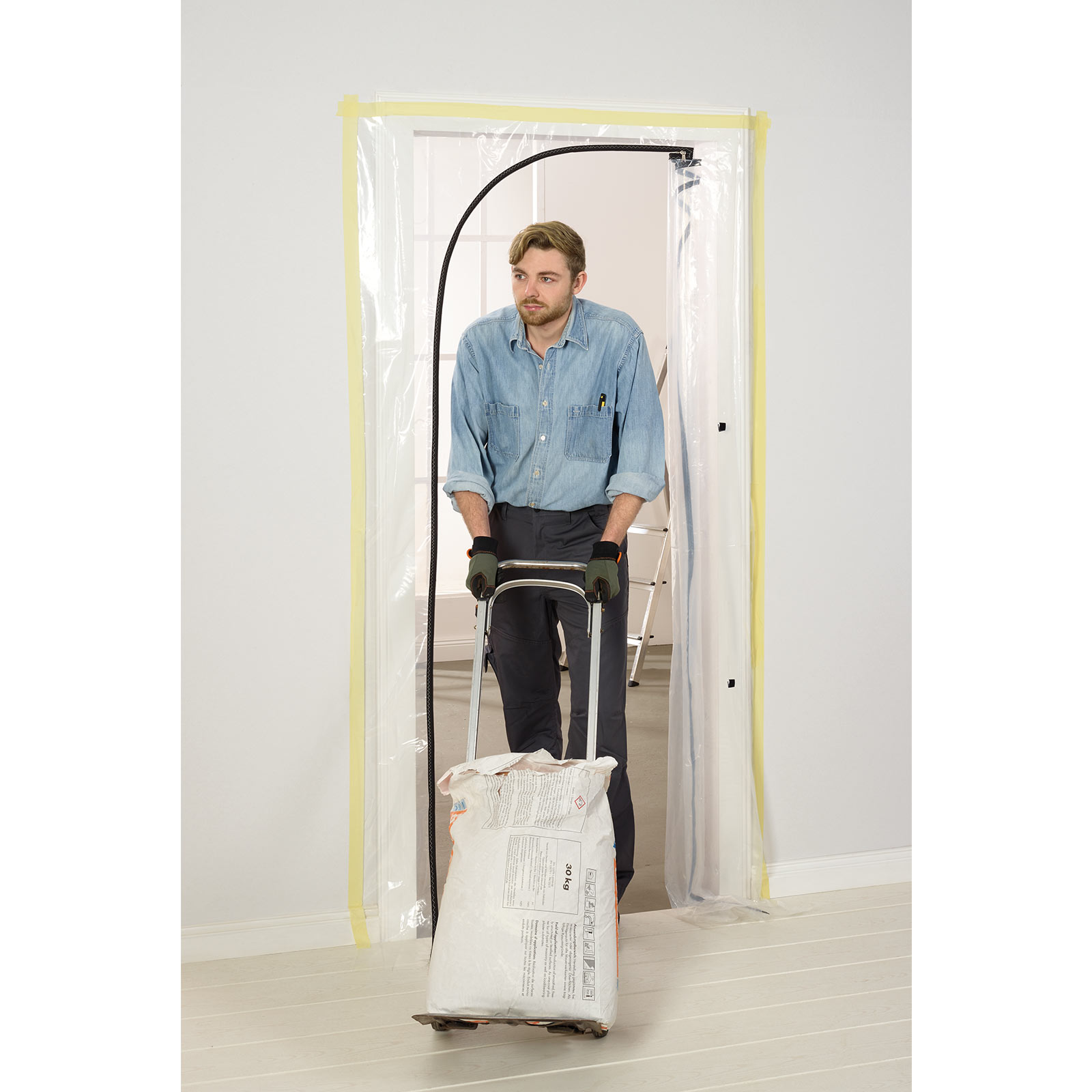 Folientür - transparent - L-Typ - 120 cm breit