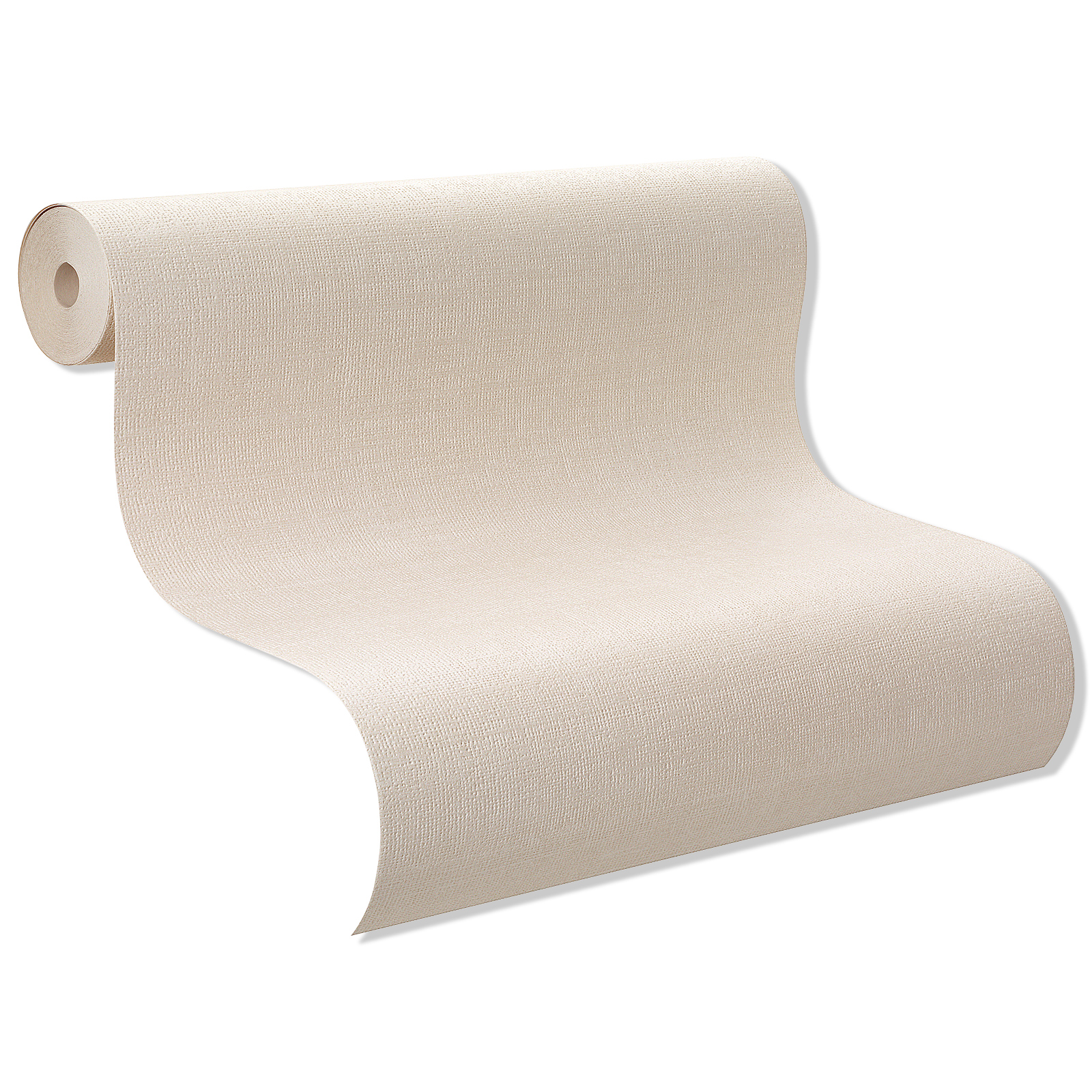Vinyltapete - uni beige - mit Struktur - 10 Meter