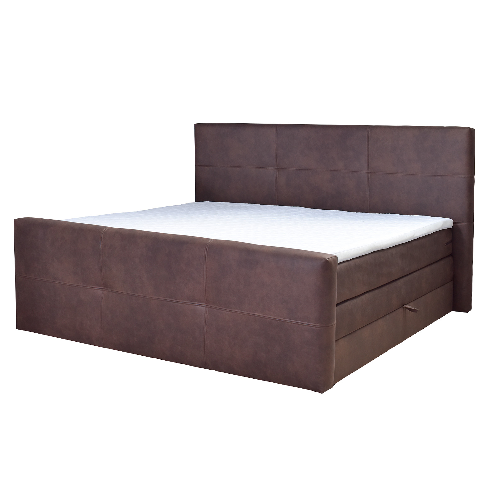 Boxspringbett - dunkelbraun - Kunstleder - H3 - 180x200 cm