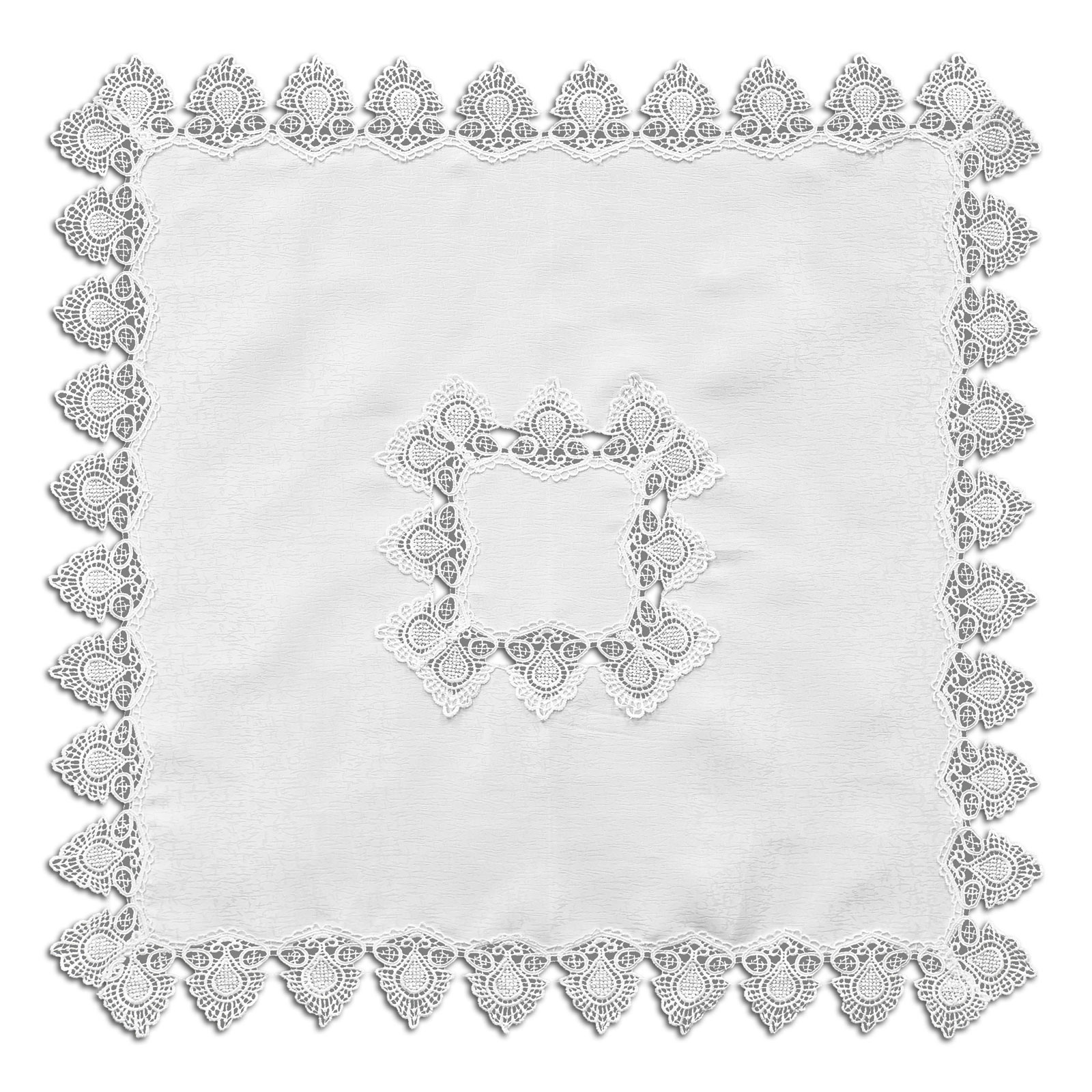 Tischdecke - sortiert - weiß - 85x85 cm