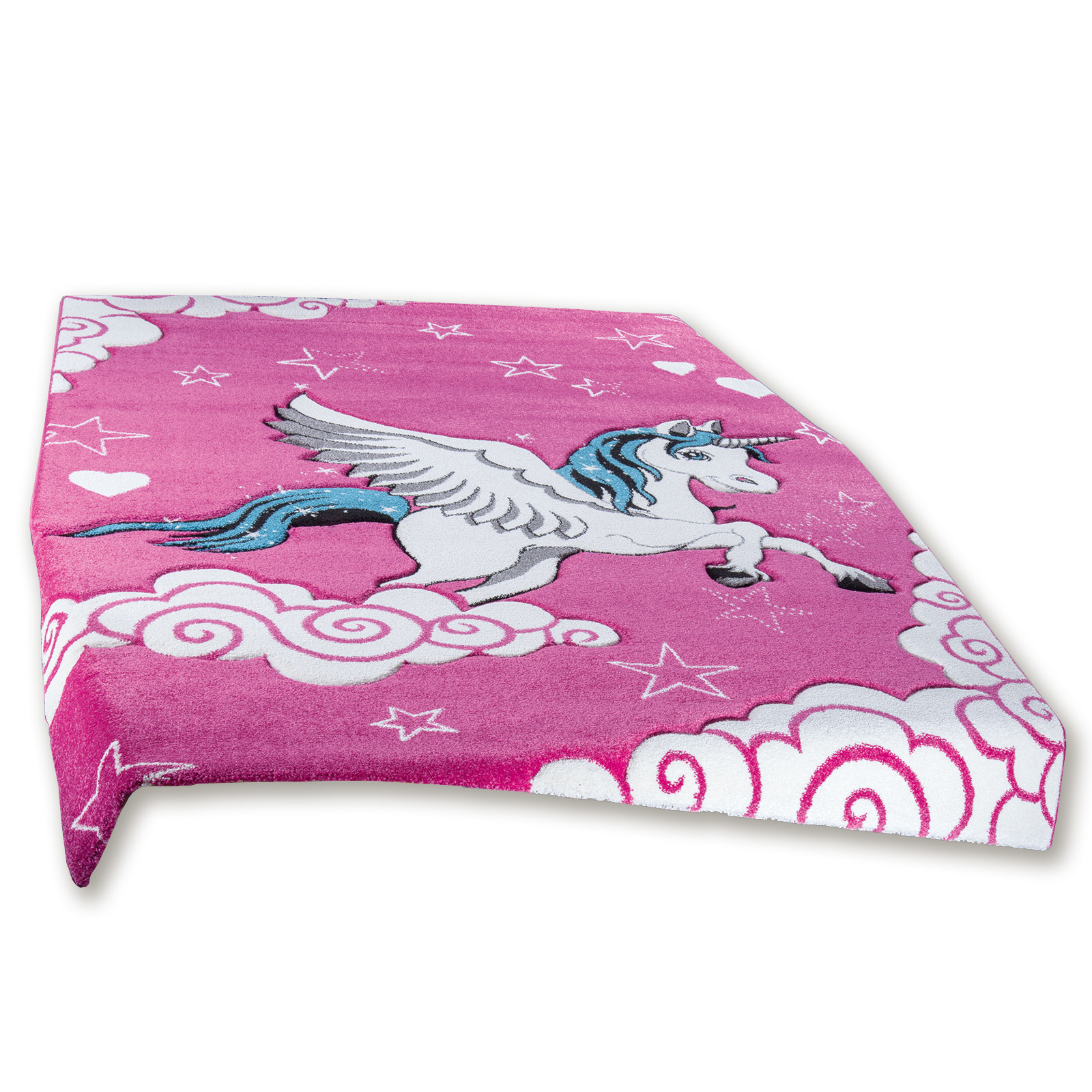 Frisee-Teppich - pink - Einhorn - 160x230 cm