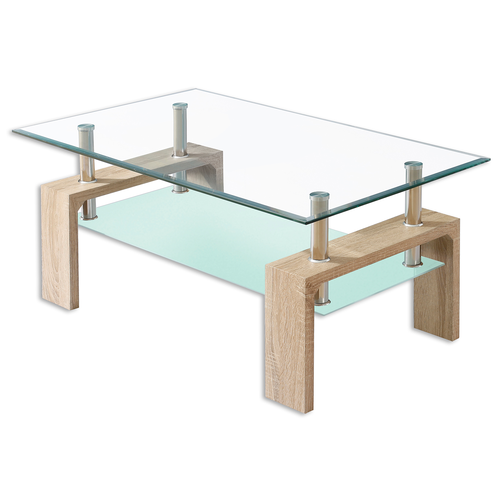 Couchtisch - Sonoma Eiche - Glas - 100 cm breit | Online ...