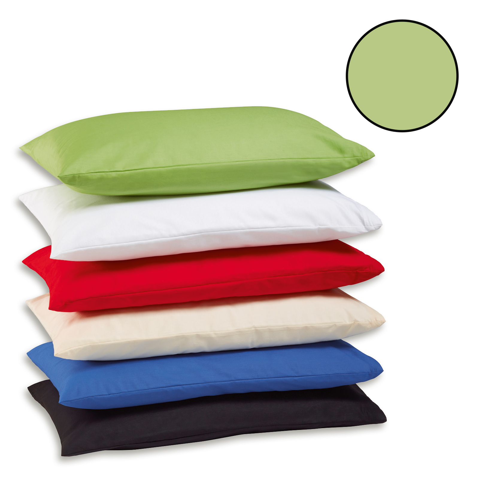 2er-Pack Kissenbezug - grün - 40x80 cm