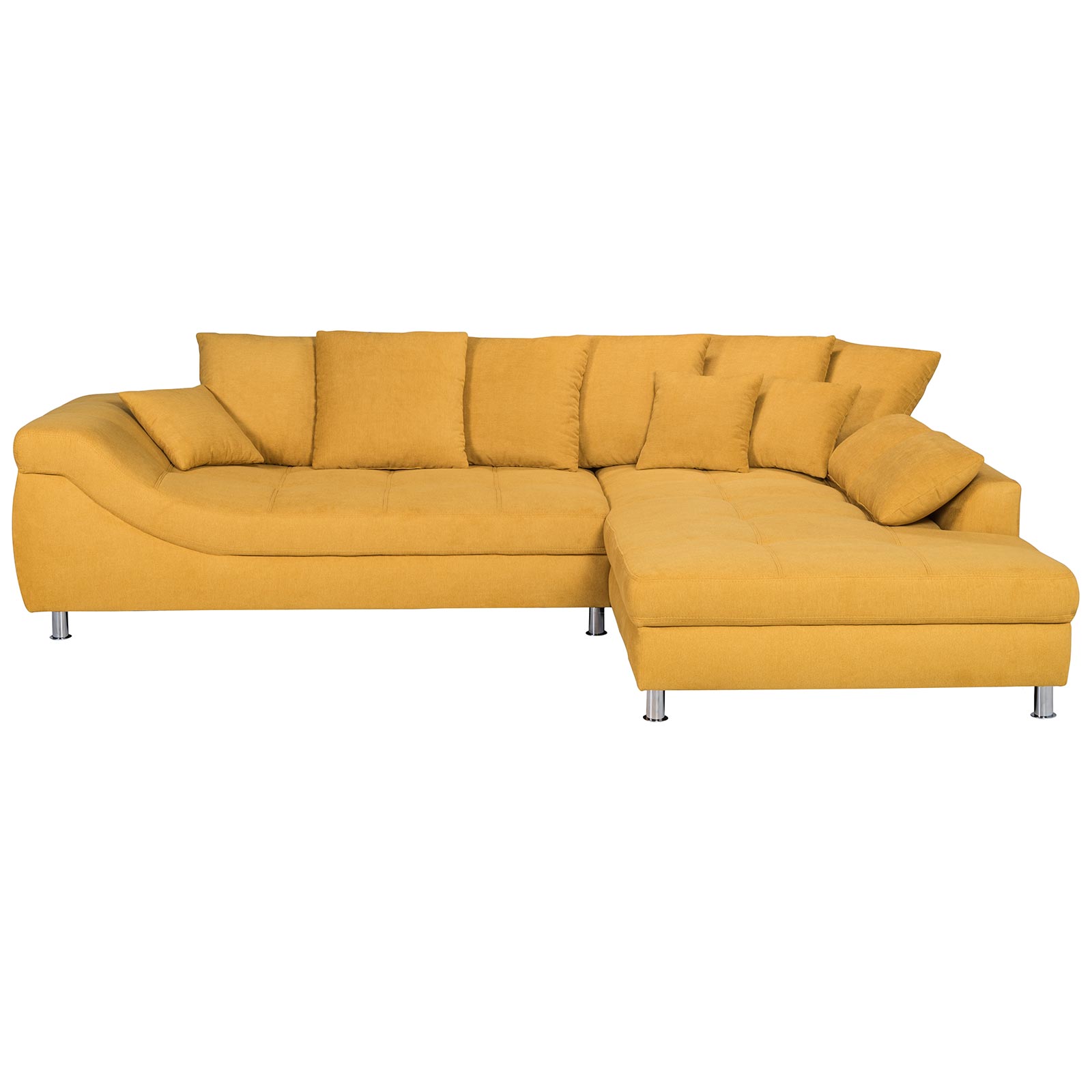 Ella@HOME Ecksofa - safran - Recamiere rechts - inklusive Kissen