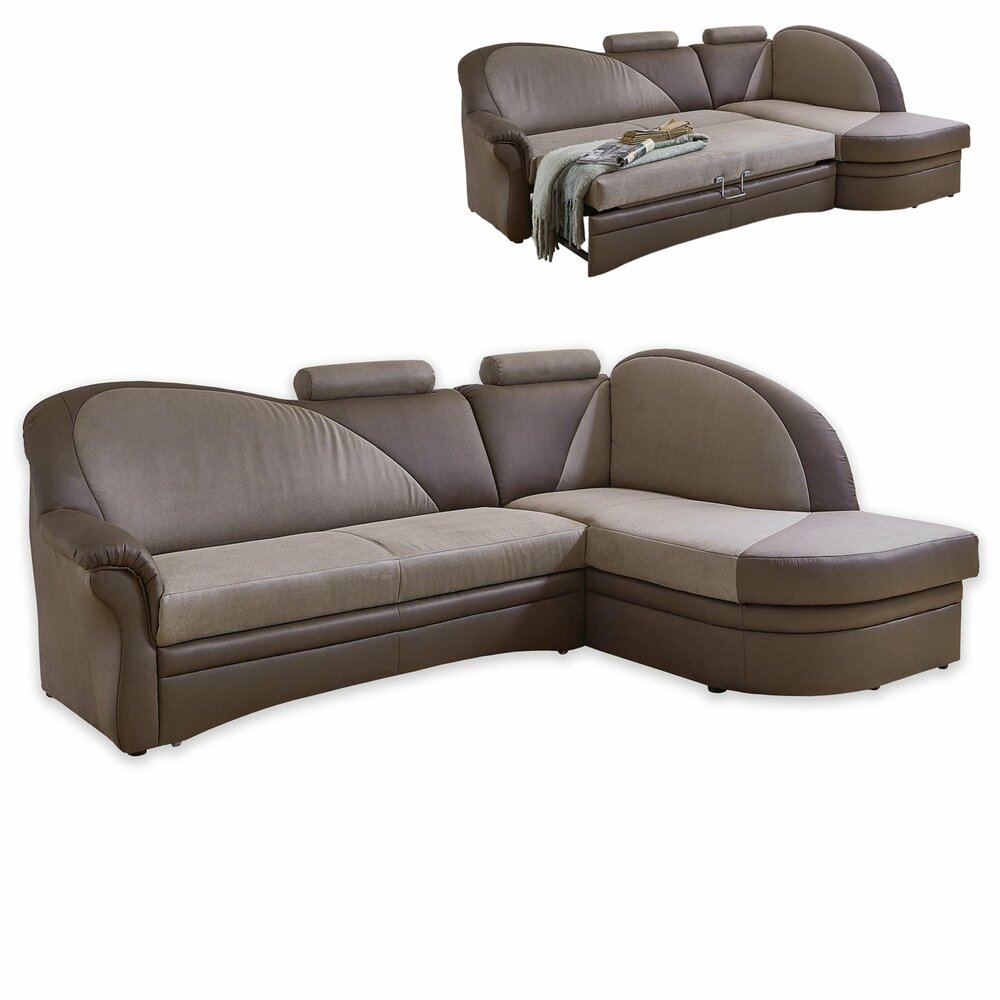 Ecksofa braun Microfaser Polstergarnitur SuperBonellFederkern