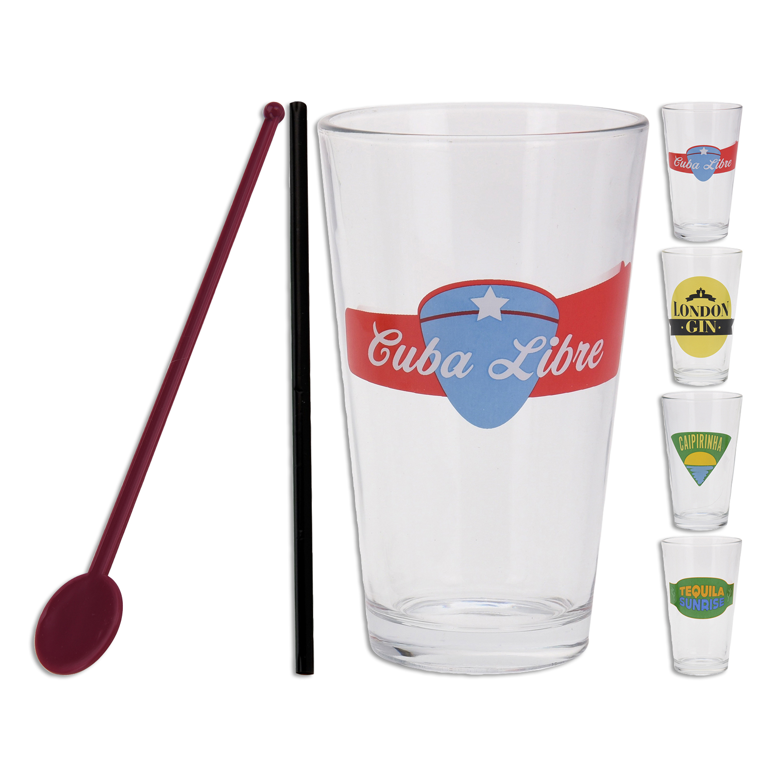 13-teiliges Cocktail-Set - 4 Gläser