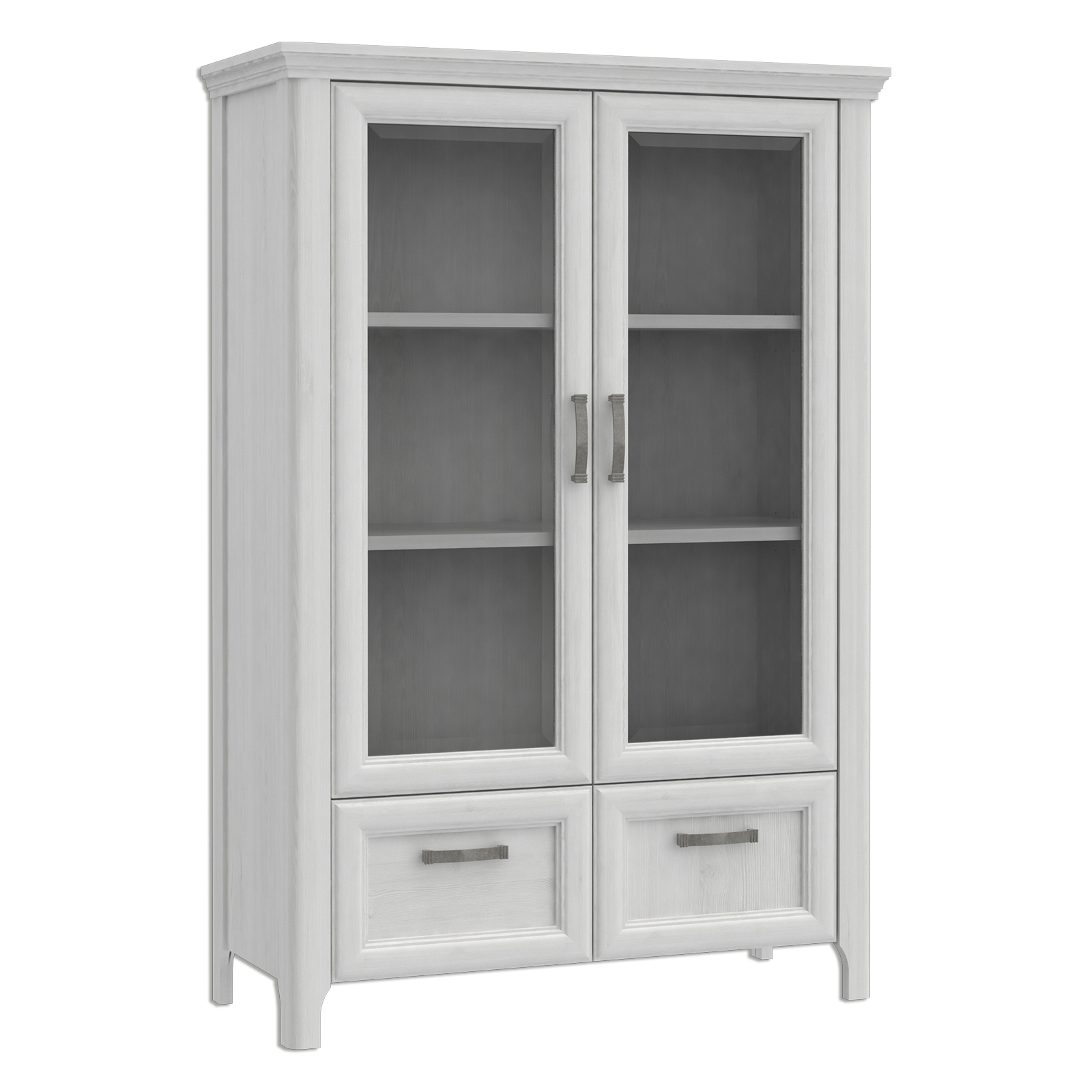 Highboardvitrine - Schneeeiche - 107 cm breit