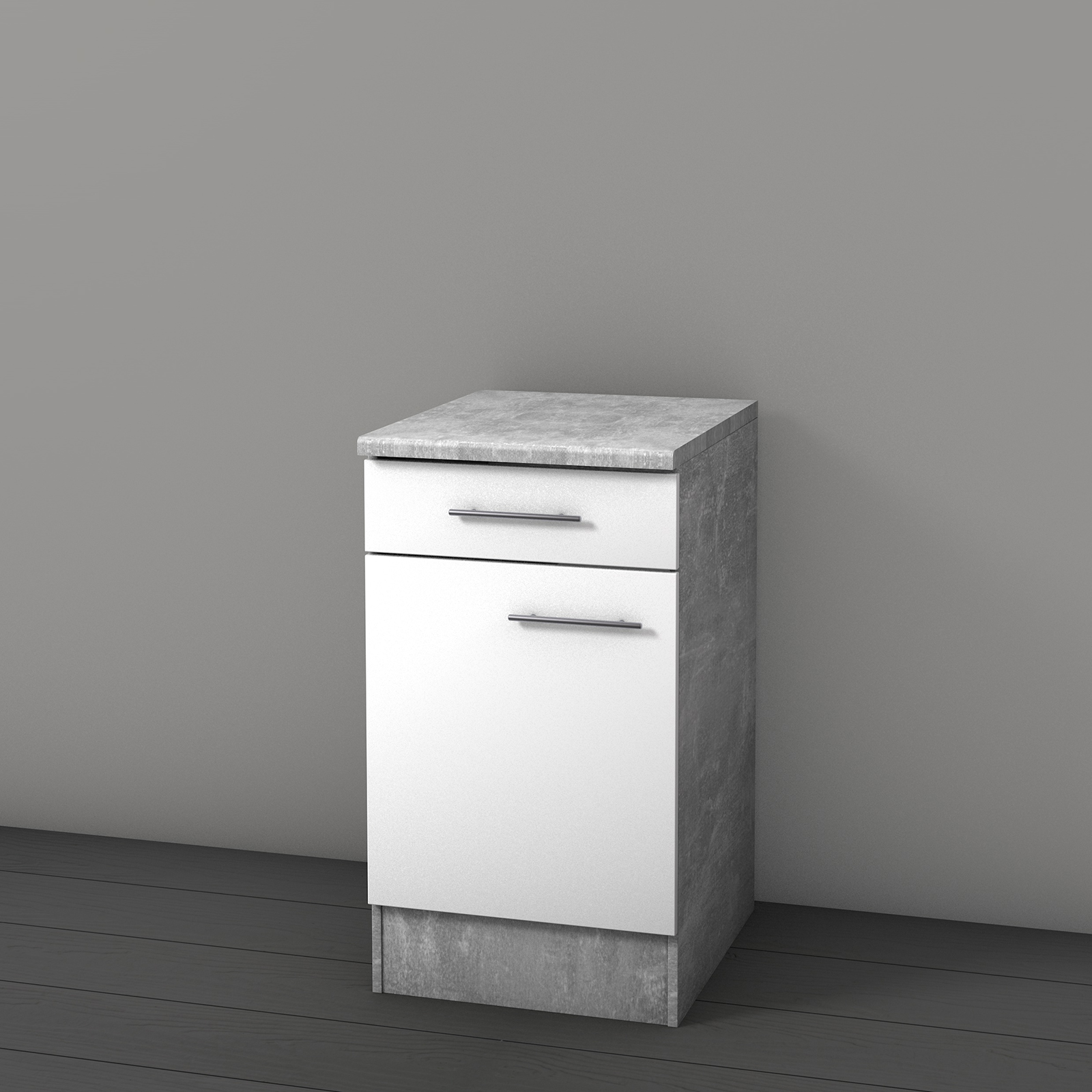 Unterschrank - Beton-weiß - 50 cm