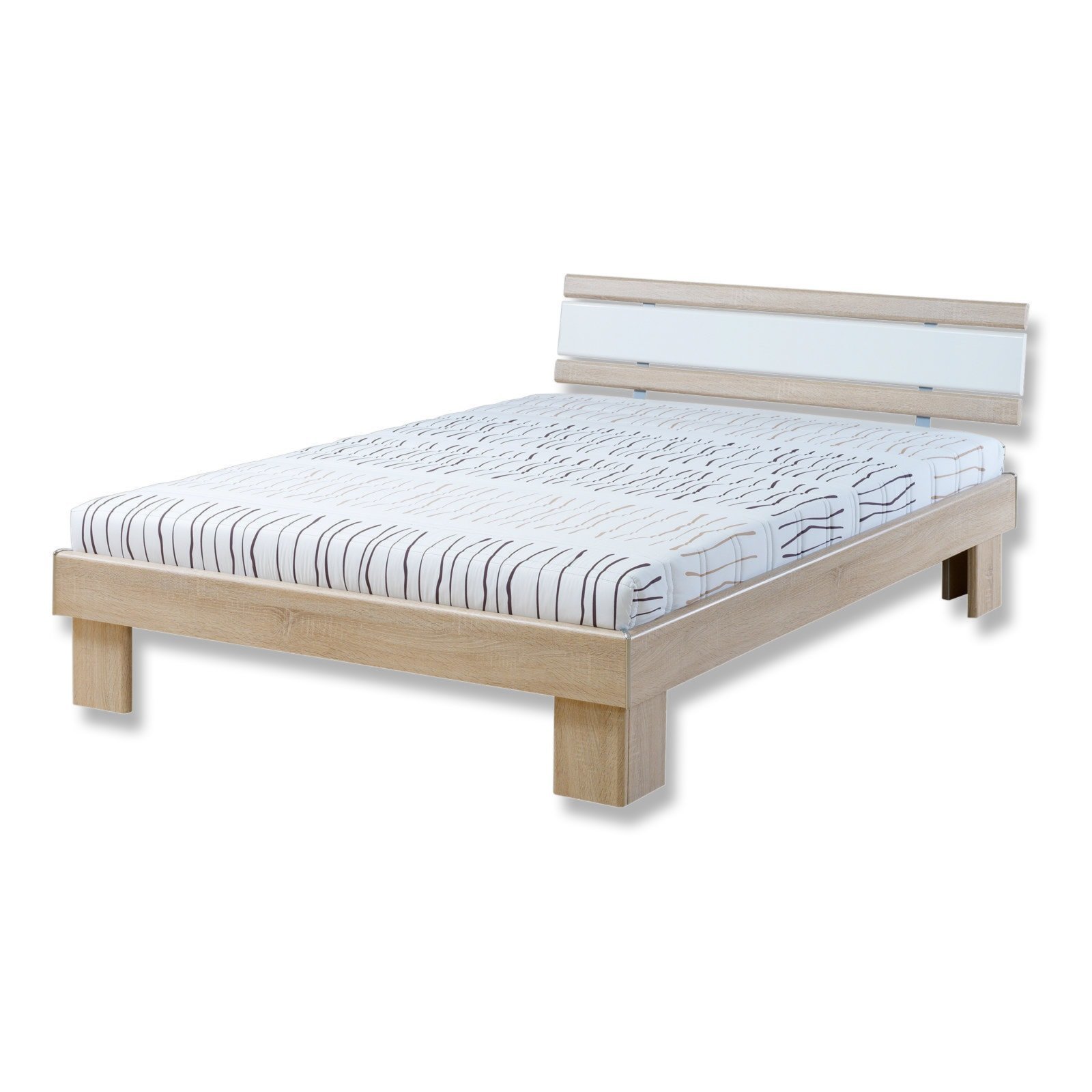 Futonbett SAN MARINO Sonoma Eiche Weiß 140x200 Cm