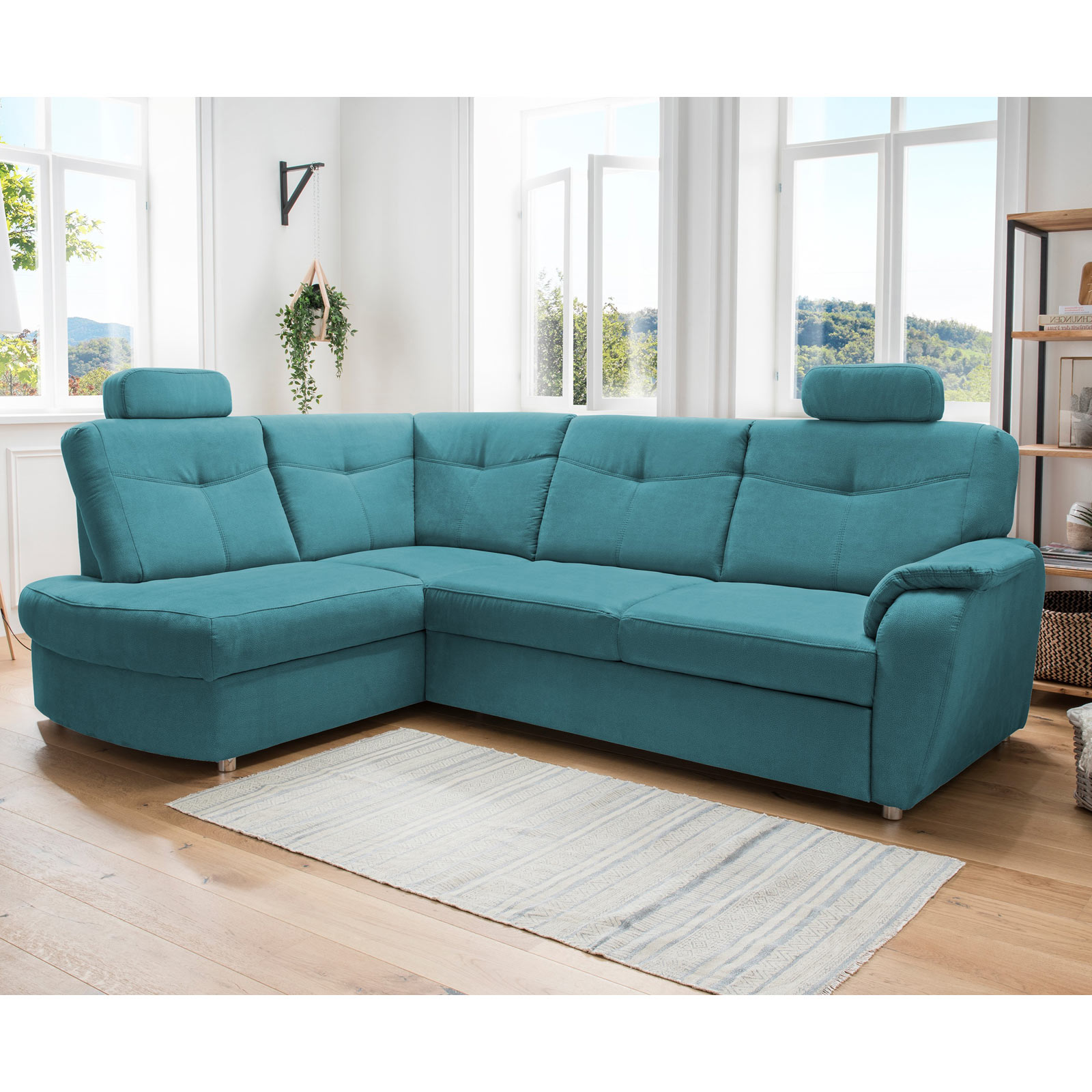 Ecksofa petrol Microfaser Liegefunktion Online bei ROLLER kaufen