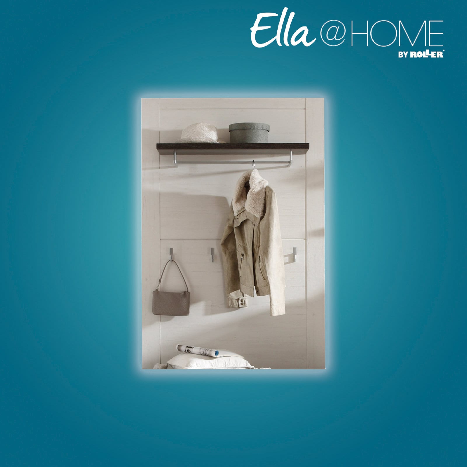 Ella@HOME Garderobenpaneel - weiß-Wenge - 100 cm breit