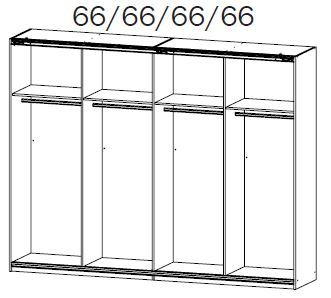 Schwebetürenschrank - Eiche San Remo hell - 271 cm