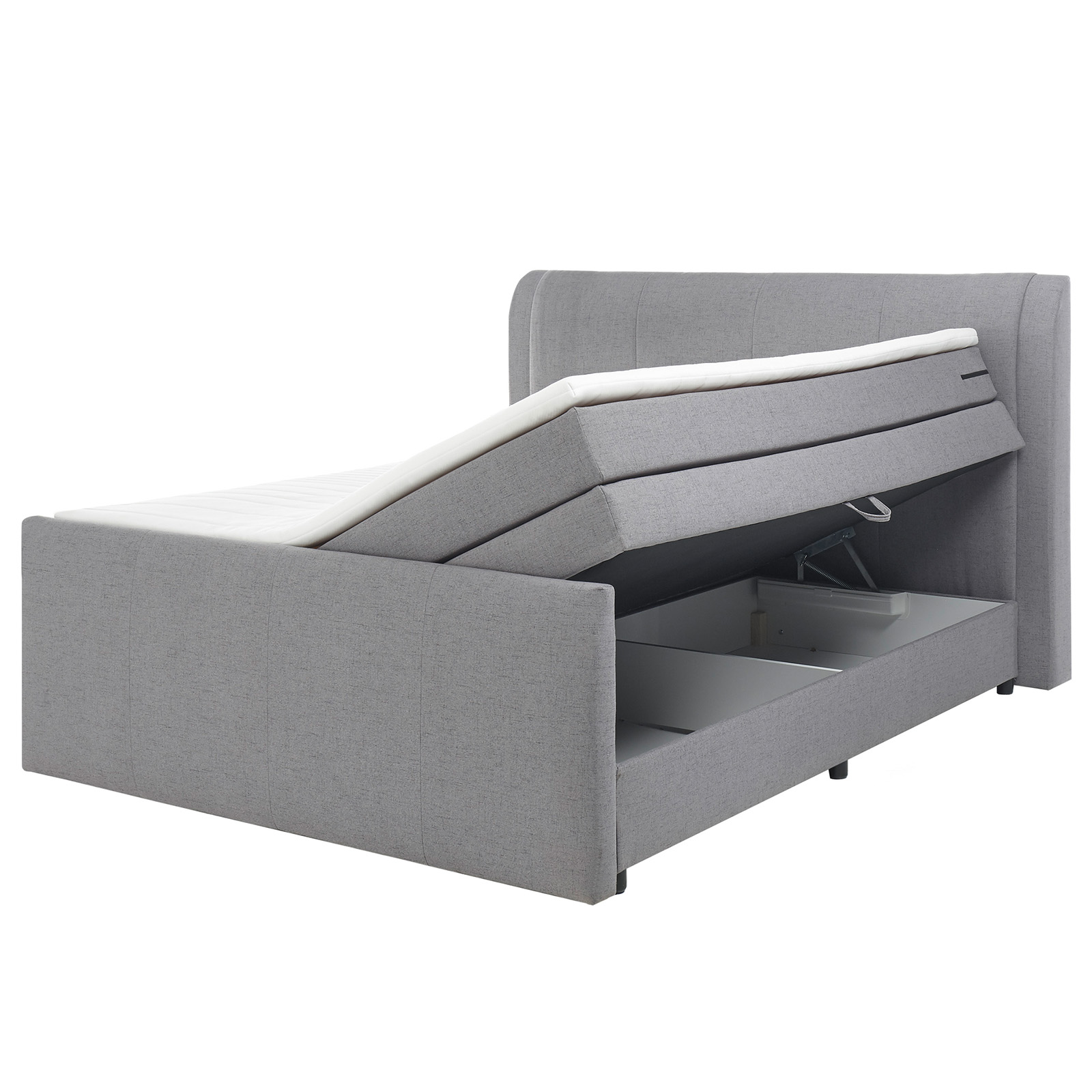 Boxspringbett - grau - H2 - 180x200 cm