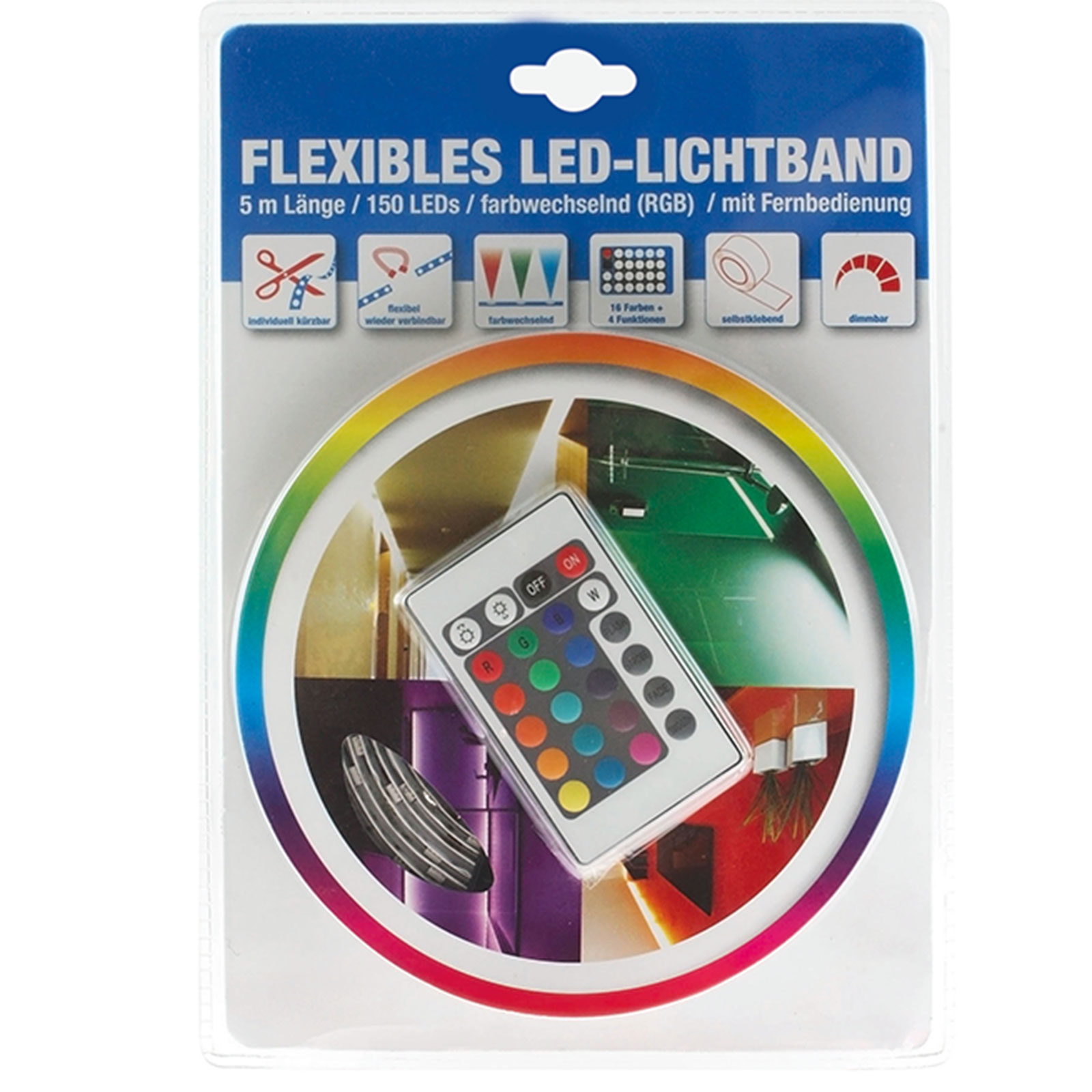 LED-Lichtband - 16 Farben - mit Fernbedienung - 5 Meter ...