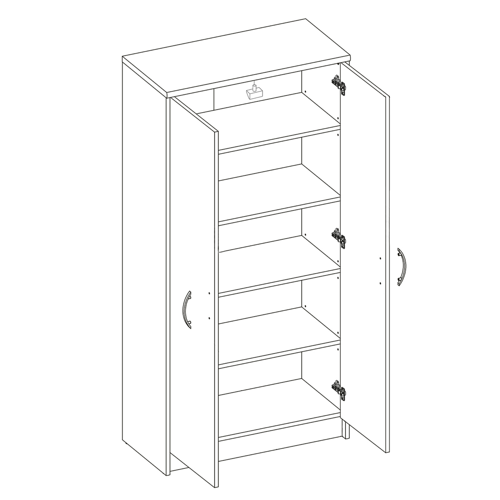Schrank - Beton-weiß - 148 cm hoch