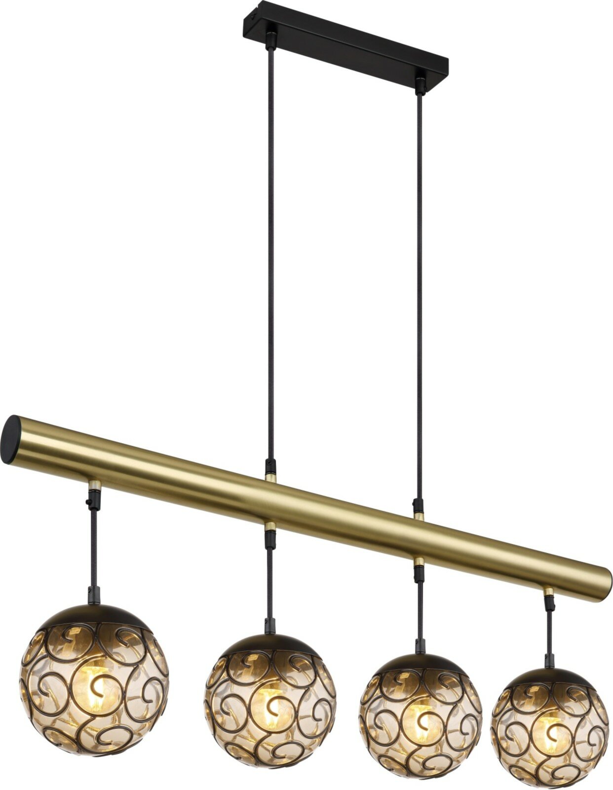 LED-Pendelleuchte - schwarz-goldfarben - 120 cm - 4-flammig | Online bei  ROLLER kaufen