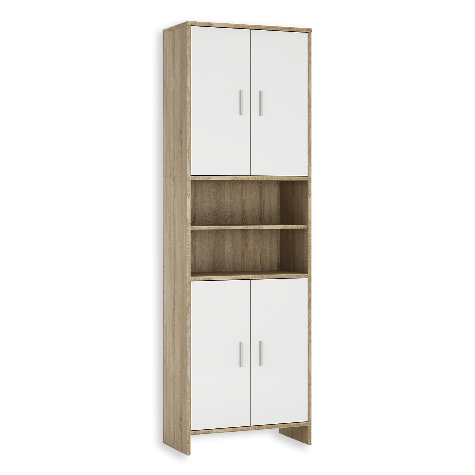 Hochschrank - weiß-Sonoma Eiche - 61 cm breit
