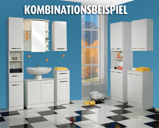 Hochschrank - weiß glänzend - 30 cm breit