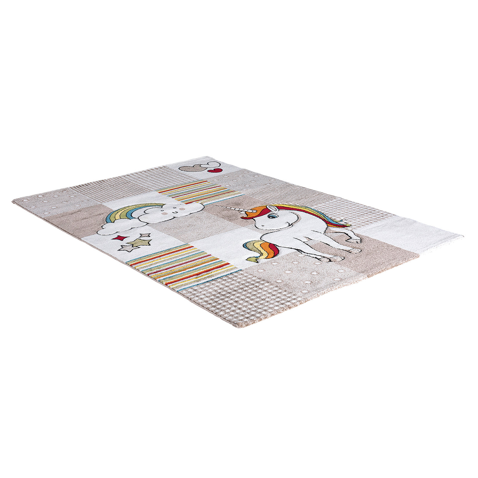 Frisee-Teppich - Einhorn - handgecarvt - 160x230 cm
