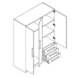 Kleiderschrank - Betonoptik - weiß - 145 cm