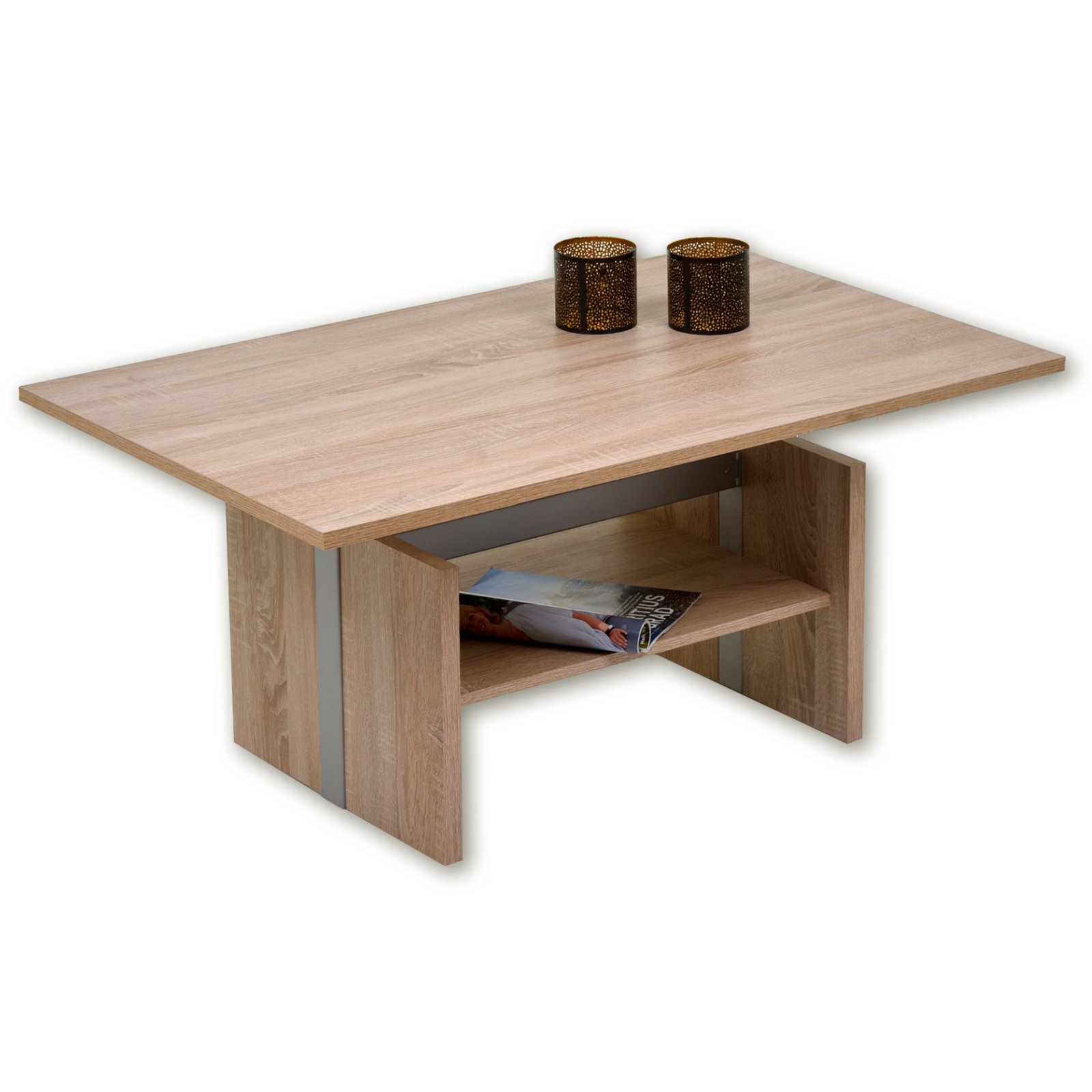 couchtisch hohenverstellbar eiche, couchtisch alaska - sonoma eiche - höhenverstellbar | couchtische, Design ideen