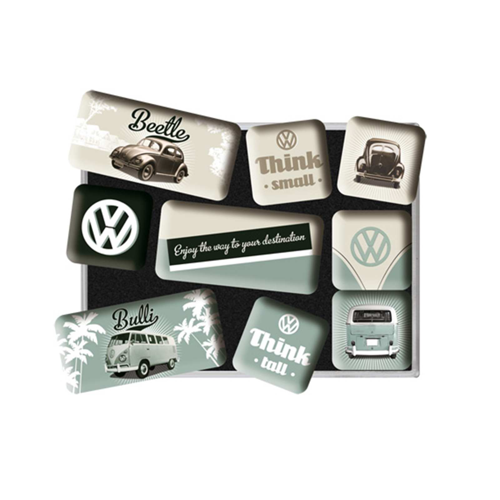 Kühlschrank-Magneten Set - VW Think Tall & Small - 9-teilig