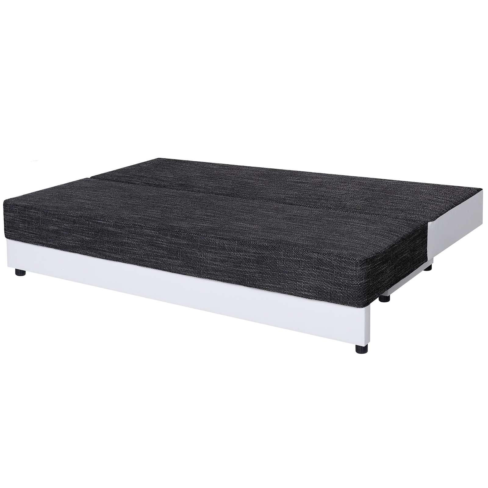 Boxspringsofa - weiß-schwarz - Dauerschläfer