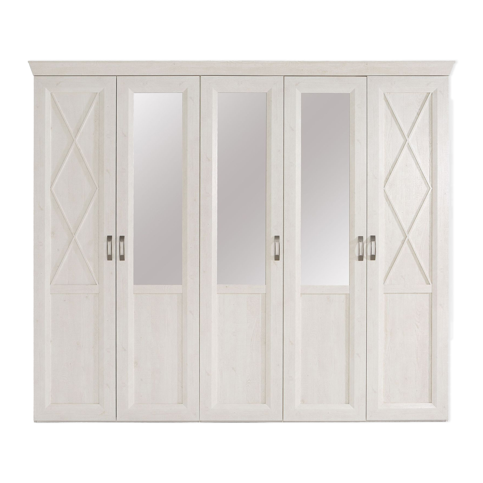 Kleiderschrank - Pinie-weiß - 255 cm