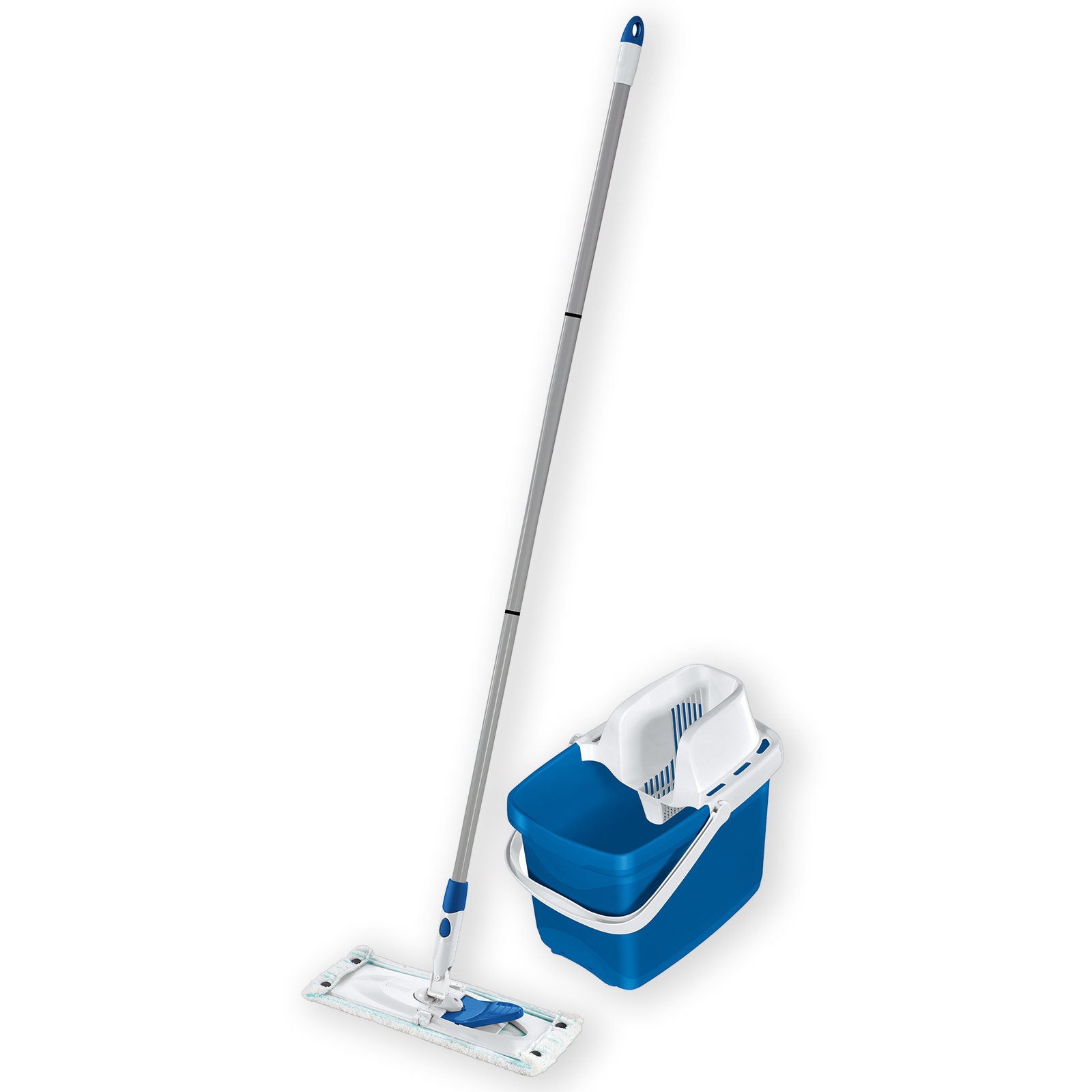 Bodenwischer - blau-weiß - mit Bezug