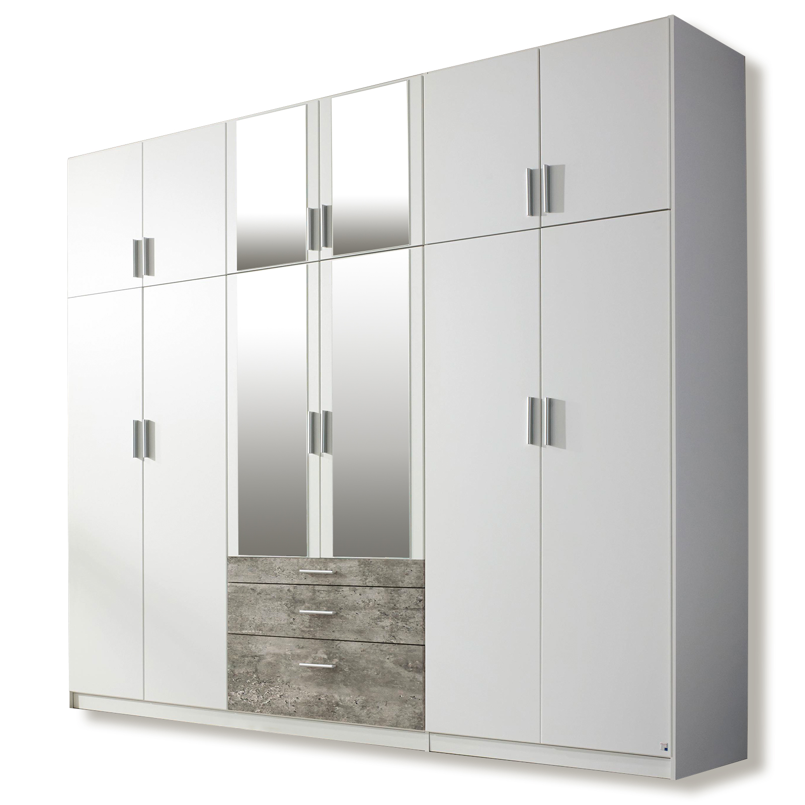Drehtürenschrank - Alpinweiß - 271 cm
