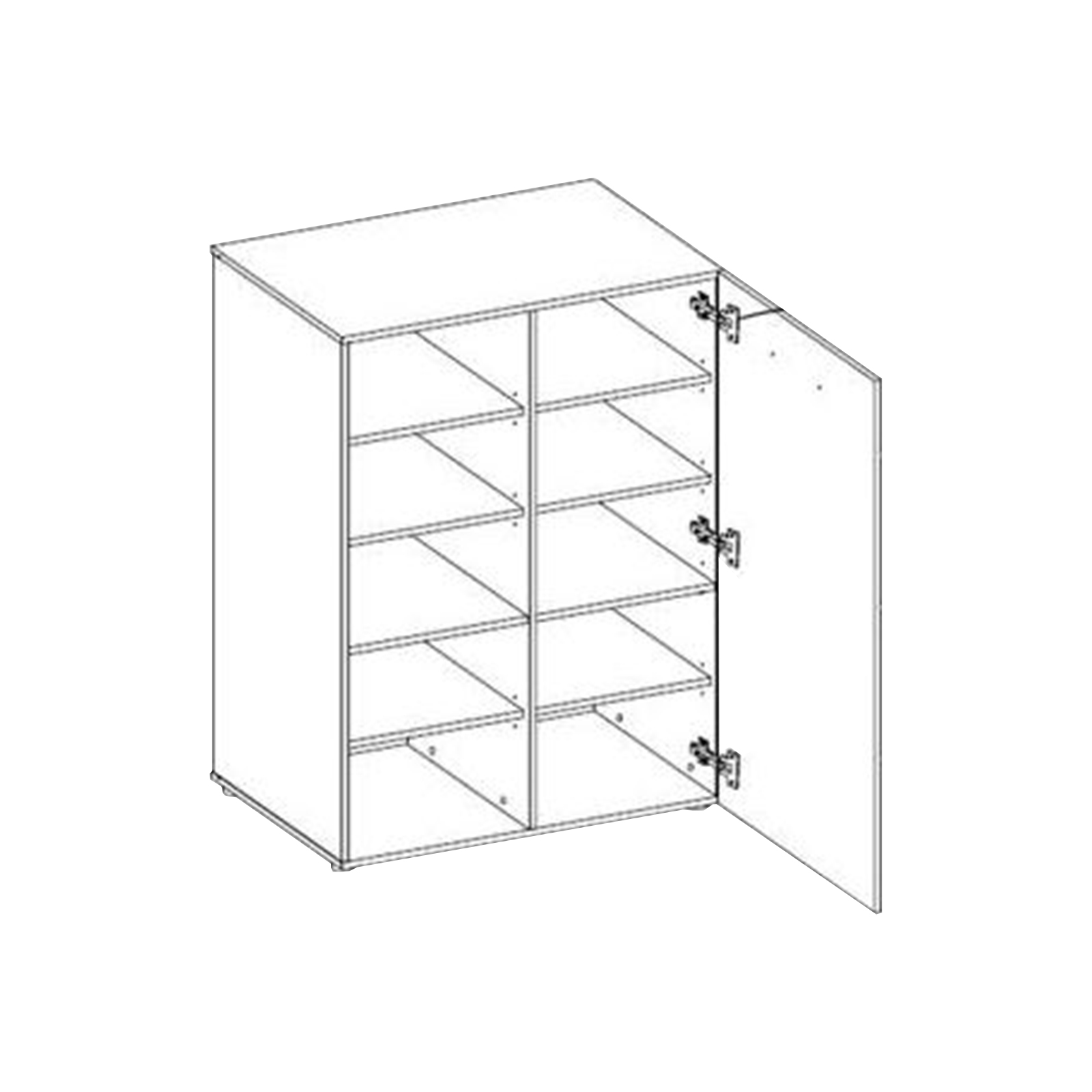 Schuhschrank - weiß - 120 cm hoch