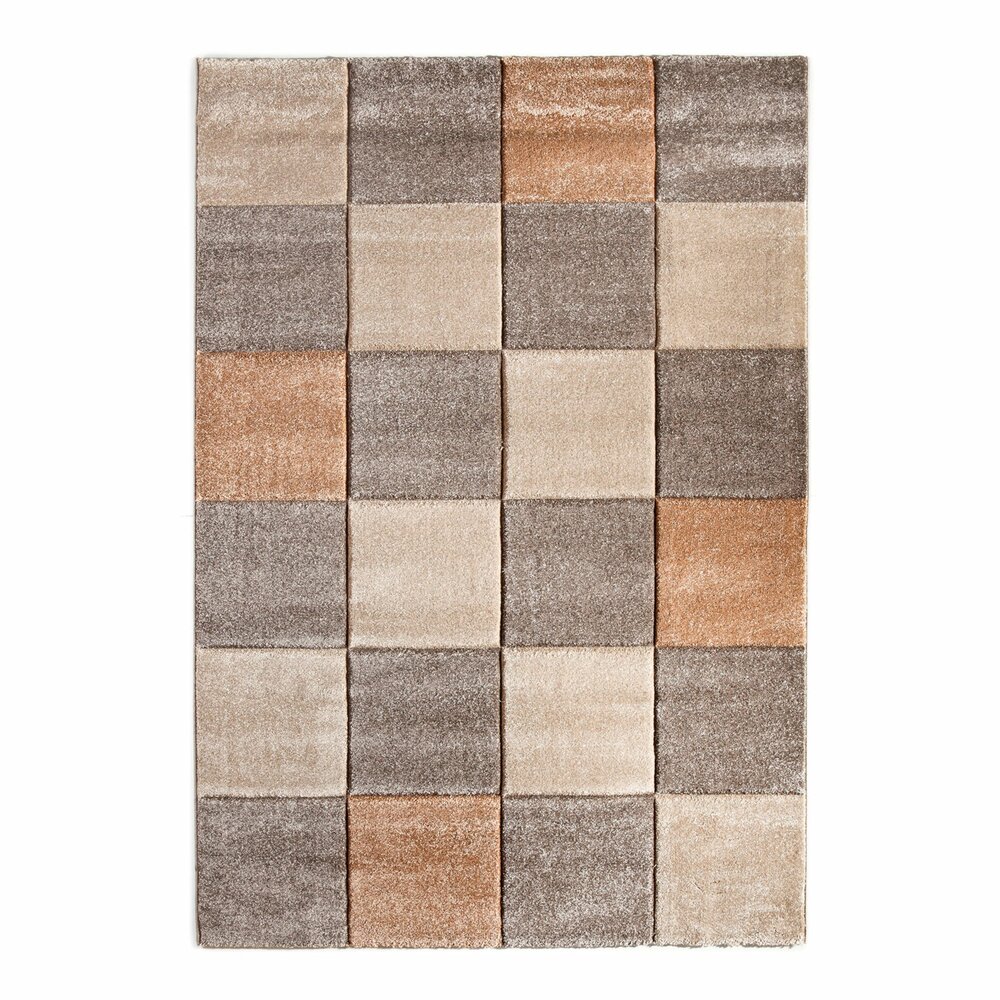 Teppich BORDEAUX - Karo braun-beige - 160x230 cm ...