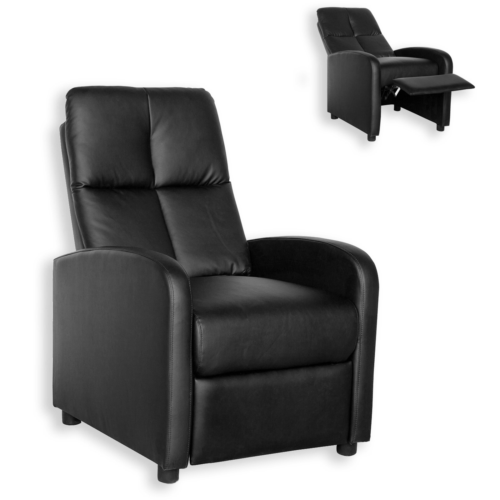 TV-Sessel - schwarz - Federkern - Relaxfunktion
