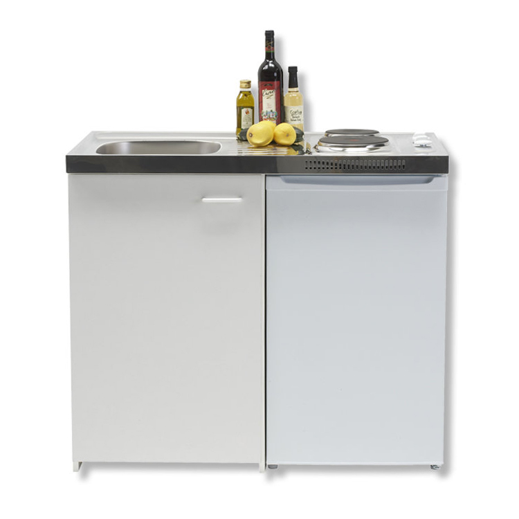 Singleküche - weiß - mit Kühlschrank - 100 cm Breite