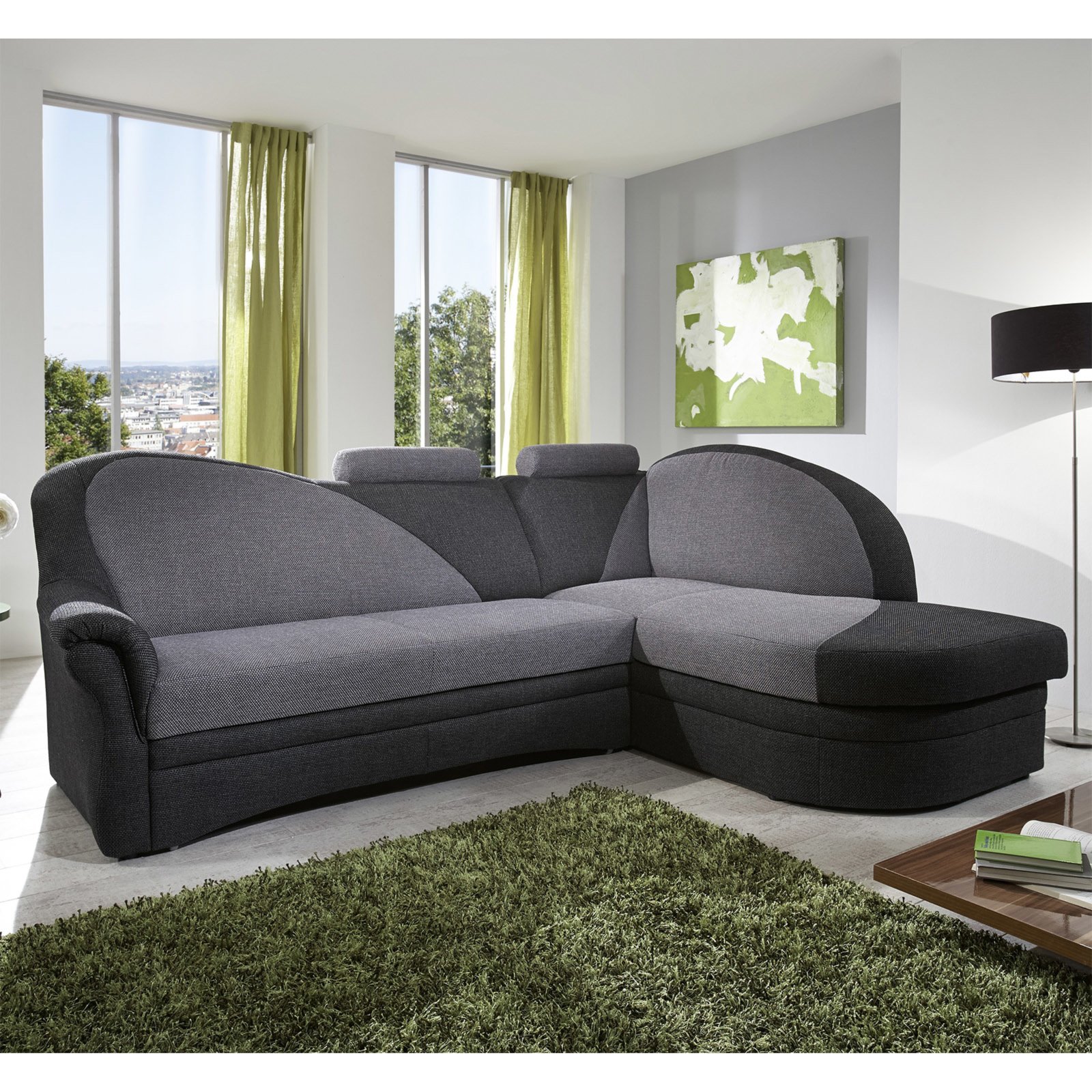 ROLLER Ecksofa aluanthrazit Liegefunktion Ottomane rechts