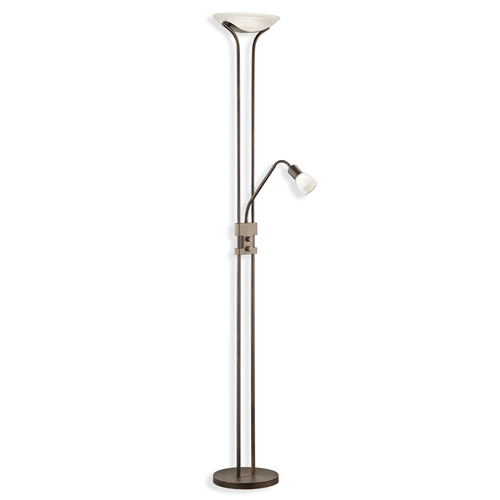 LED-Deckenfluter mit Lesearm - rostfarbig antik